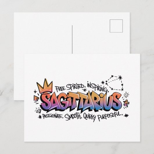 Boogschutter Dierenriem Graffiti Briefkaart (Voorkant / Achterkant)