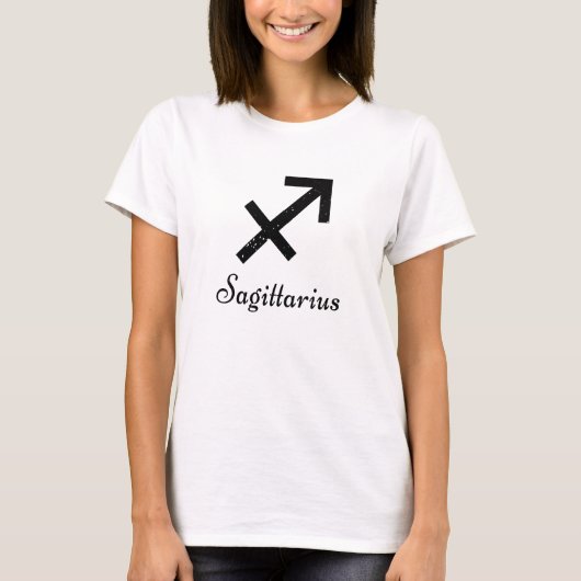 Boogschutter Dierenriem Logo Zwart T-shirt (Voorkant)