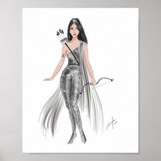 Boogschutter, dierenriem, mode schets, poster (Voorkant)