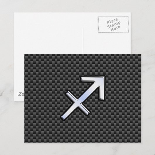 Boogschutter Dierenriem Symbool Houtskool Koolstof Briefkaart (Voorkant / Achterkant)