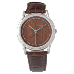 Boogschutter Dierenriem Symbool op Mahonie Houten Horloge