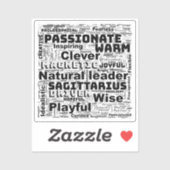 Boogschutter Dierenriem Woordwolk Inspiratie Vinyl Sticker (Vel)