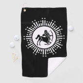 Boogschutter Dierenriemsymbool met sterrenexplosie Golfhanddoek (Insitu)