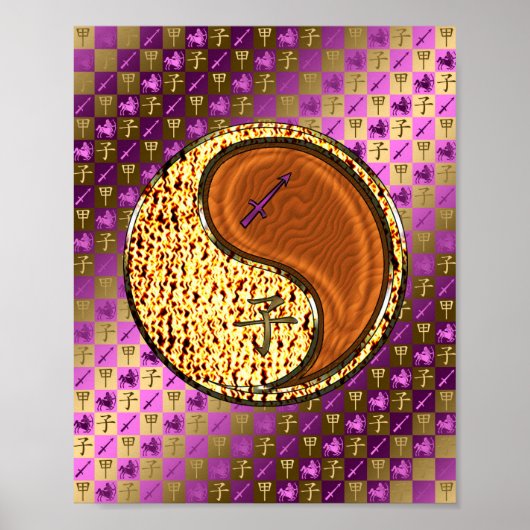 Boogschutter en houtrat poster (Voorkant)