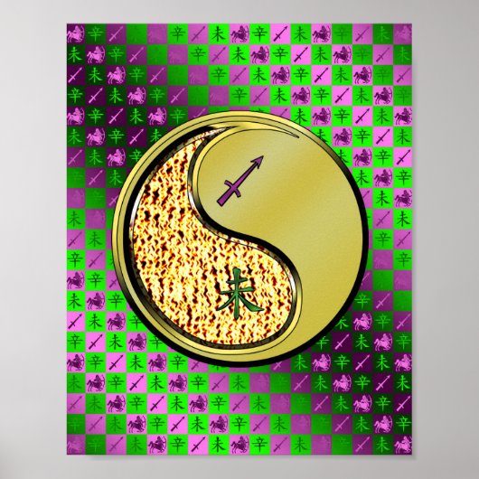 Boogschutter en metalen geit poster (Voorkant)