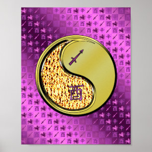 Boogschutter en metalen haan poster