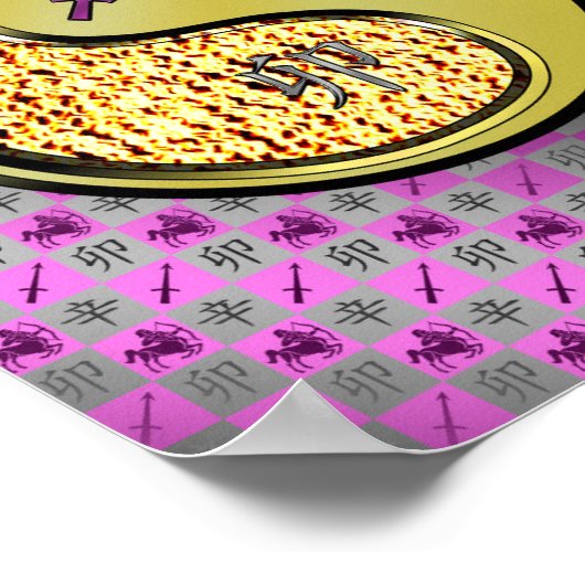 Boogschutter en metalen konijn poster (Hoek)