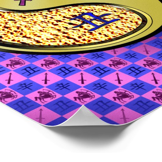 Boogschutter en metalen os poster (Hoek)