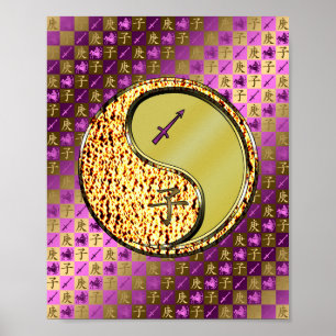 Boogschutter en metalen rat poster