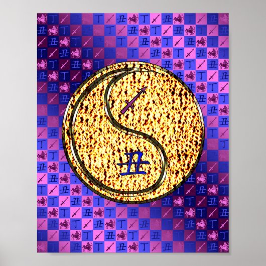 Boogschutter en vuuros poster (Voorkant)