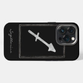 Boogschutter gehamerd zilver astrologie ster sterr iPhone hoesje (Achterkant horizontaal)