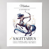 Boogschutter Gepersonaliseerde Elegante Dierenriem Poster (Voorkant)