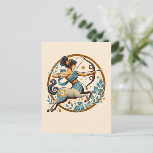 Boogschutter godin verjaardag astrologie briefkaart (Staand voorkant)