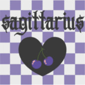 Boogschutter gotische esthetische geruit kersen ku sticker (Voorkant)