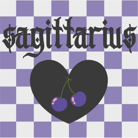 Boogschutter gotische esthetische geruit kersen ku sticker (Voorkant)