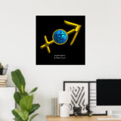 BOOGSCHUTTER / GOUD STERRENBEELD VERJAARDAGSTEKEN POSTER (Thuiskantoor)