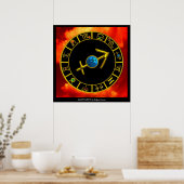 BOOGSCHUTTER / GOUDEN STERRENBEELD CIRKEL, Astrolo Poster (Keuken)