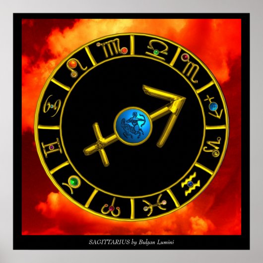 BOOGSCHUTTER / GOUDEN STERRENBEELD CIRKEL, Astrolo Poster (Voorkant)
