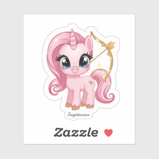 Boogschutter Hemel Zodiac Sticker - Roze Pijl (Vel)