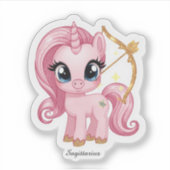 Boogschutter Hemel Zodiac Sticker - Roze Pijl (Voorkant)