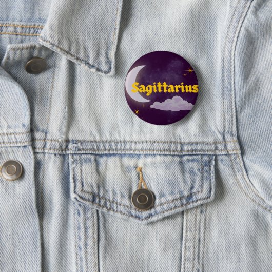 Boogschutter Hemels Esthetische Maan Wolken Sterre Ronde Button 5,7 Cm (In situ)