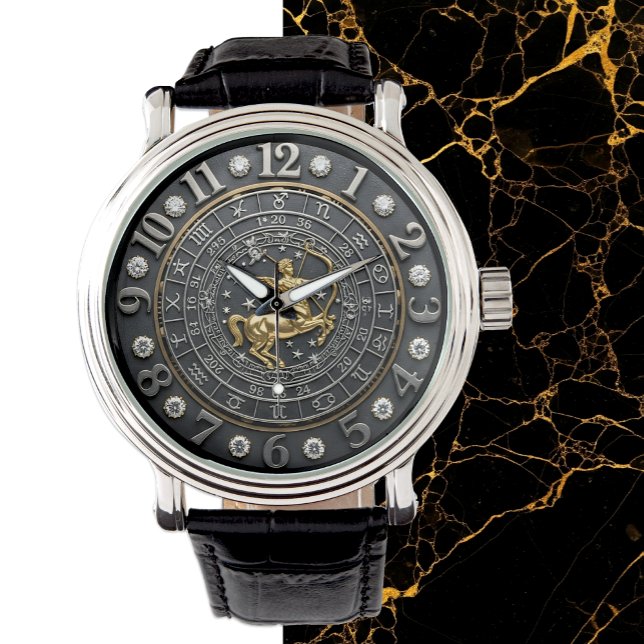 Boogschutter Horloge, sterrenbeeld, Steampunk, ede Horloge (Sagittarius Watch, Astrology, Zodiac Signs)