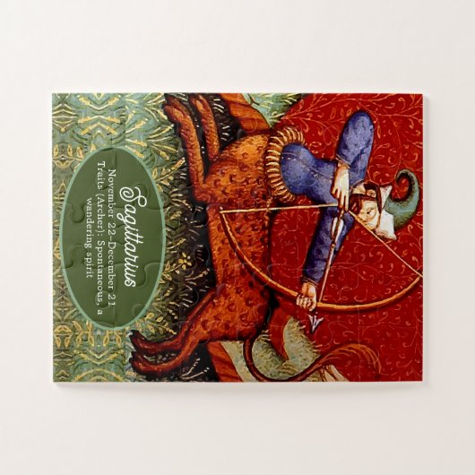Boogschutter Horoscoop Dierenriem Middeleeuwse Vin Legpuzzel (Horizontaal)