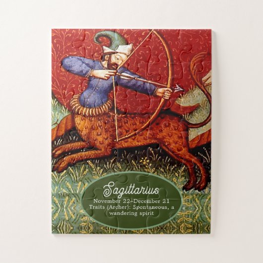 Boogschutter Horoscoop Dierenriem Middeleeuwse Vin Legpuzzel (Verticaal)