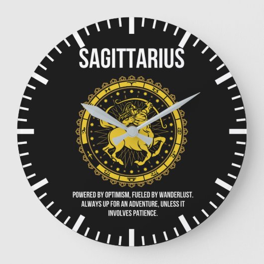 Boogschutter - Horoscoop, Grappige Zodiac Teken Hu Grote Klok (Voorkant)