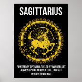 Boogschutter - Horoscoop, Grappige Zodiac Teken Hu Poster (Voorkant)