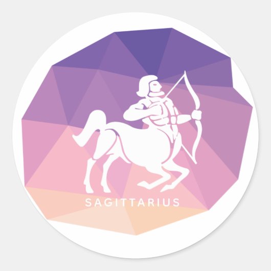 Boogschutter horoscoop teken violette moderne stic ronde sticker (Voorkant)