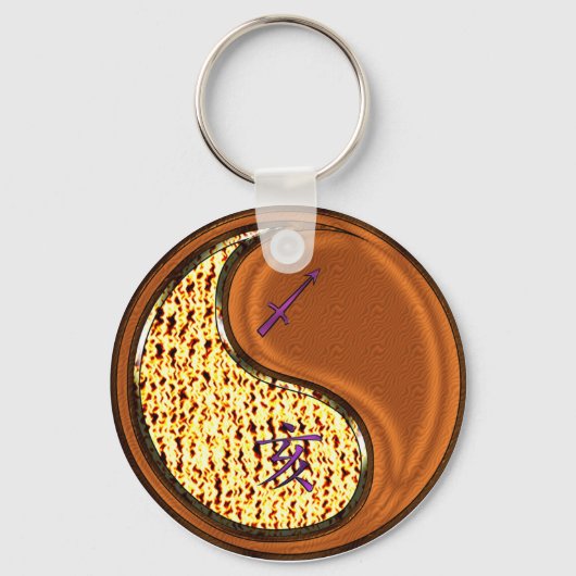 Boogschutter & Hout zwijn Sleutelhanger (Voorkant)