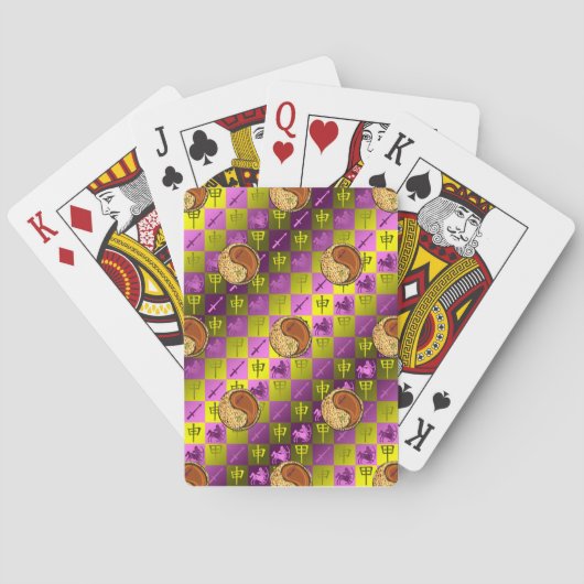Boogschutter & Houten Aap Pokerkaarten (Achterkant)