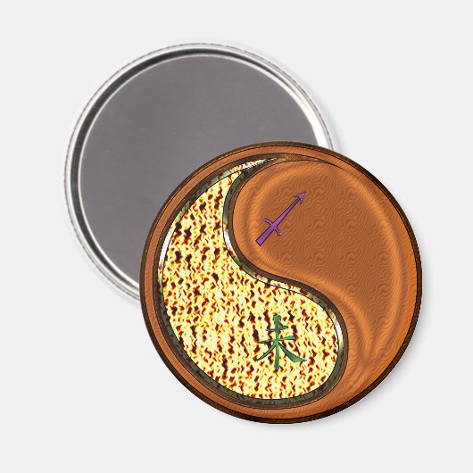 Boogschutter & Houten Geit Magneet (Voorkant / Achterkant)