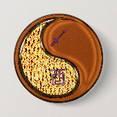 Boogschutter & Houten Haan Ronde Button 7,6 Cm (Voorkant)