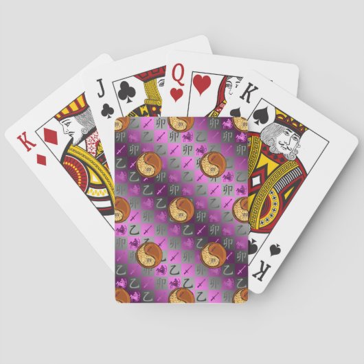 Boogschutter & Houten Konijn Pokerkaarten (Achterkant)