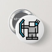 Boogschutter in blauw ronde button 5,7 cm (Voorkant /achterkant)