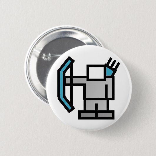 Boogschutter in blauw ronde button 5,7 cm (Voorkant /achterkant)