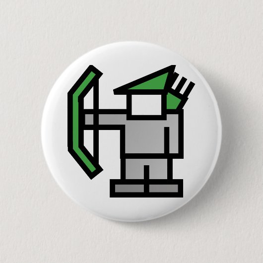 Boogschutter in het groen ronde button 5,7 cm (Voorkant)