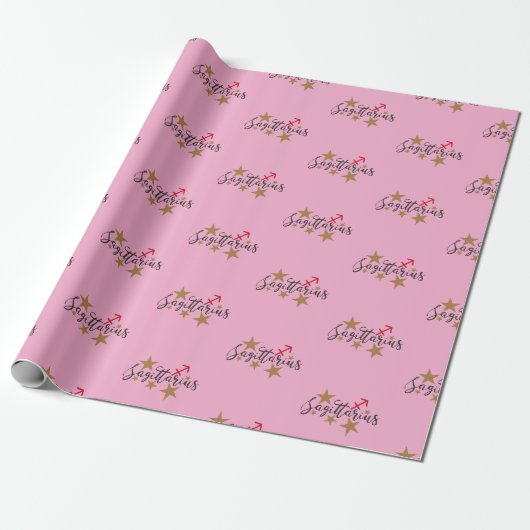 Boogschutter inpakpapier - Roze achtergrond (Uitgerold)