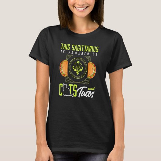 Boogschutter Kat Taco Horoscoop Dierenriem teke T-shirt (Voorkant)