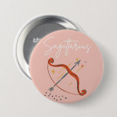 Boogschutter knop badge ronde button 7,6 cm (Voorkant /achterkant)