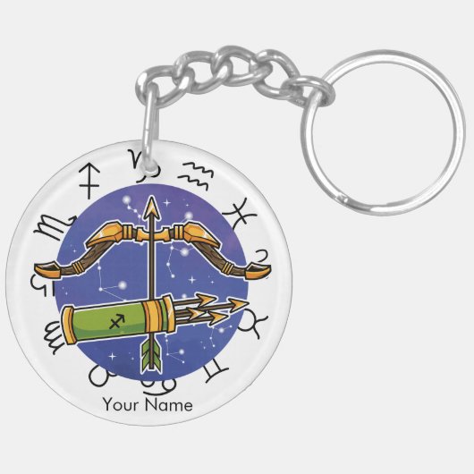 Boogschutter & Leo Zodiac Acryl Sleutelhanger (Achterkant Rechts)
