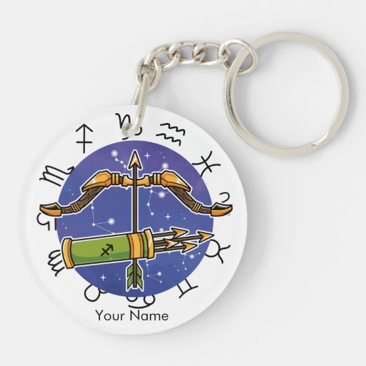 Boogschutter & Leo Zodiac Acryl Sleutelhanger (Achterkant)