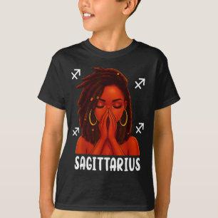 Boogschutter Loc'd Zwarte Vrouw Bidt Christelijke  T-shirt