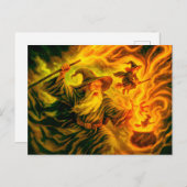 Boogschutter maakt heksen in olieverfschilderij feestdagenkaart (Voorkant / Achterkant)