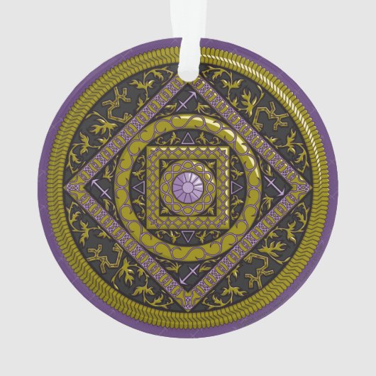 Boogschutter mandala acryl Ornament (achterkant)