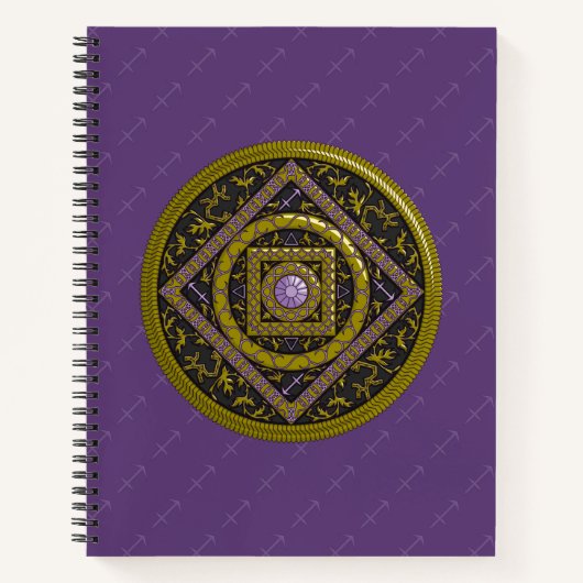 Boogschutter Mandala Spiraal Notebook Notitieboek (Voorkant)