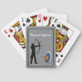 Boogschutter mannensilhouet en doel pokerkaarten (Achterkant)