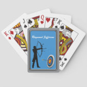 Boogschutter mannensilhouet en doel pokerkaarten (Achterkant)